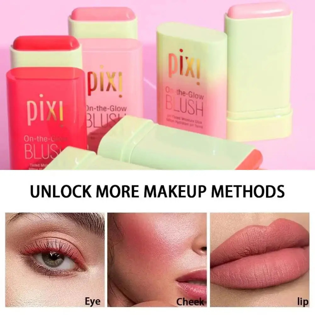 3-in-1 Blush Stick Waterproof Make Up Brush Functional Easy Colors Rouge Blusher Cream High Color Rendering Matte Contour Makeup 250614