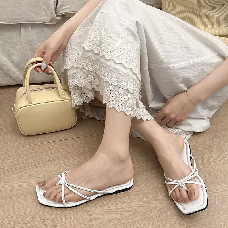 Sandals Women Summer New 2025 Version Clip Toe Flip Flops Outdoor Fashion Flat Casual Non-slip Sandals Female Beach Mules Z250614