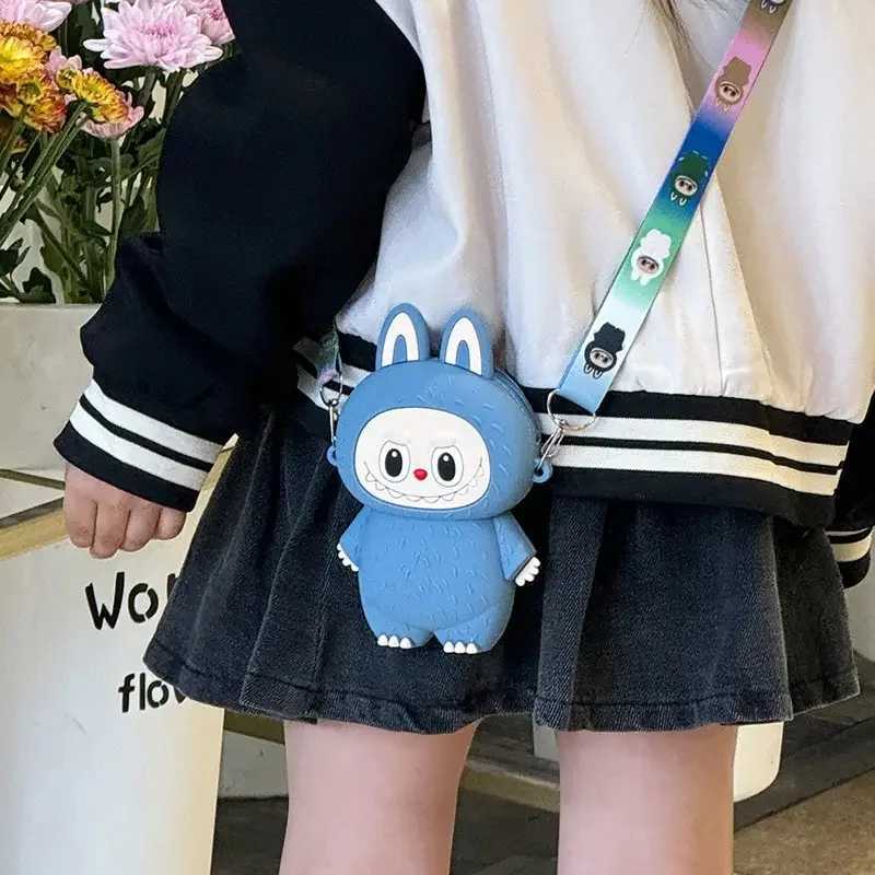 Hot items Labubu Silicone Bag Coin Purse ChildrenS Outings Crossbody Accessories Birthday Gifts Travel Portable Z250614