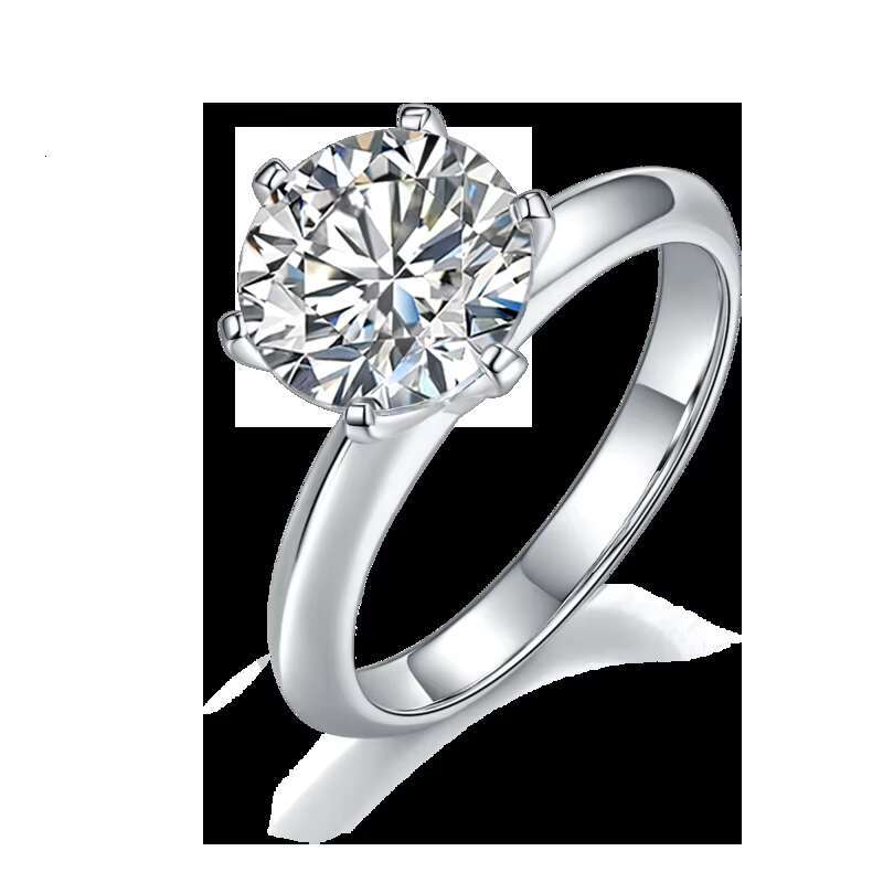 Foxi Promise Rings Free Lase Engrave /Name 925 Sterling Silver 3CT 925 Moissanite Diamond Engagement Wedding Band for Women