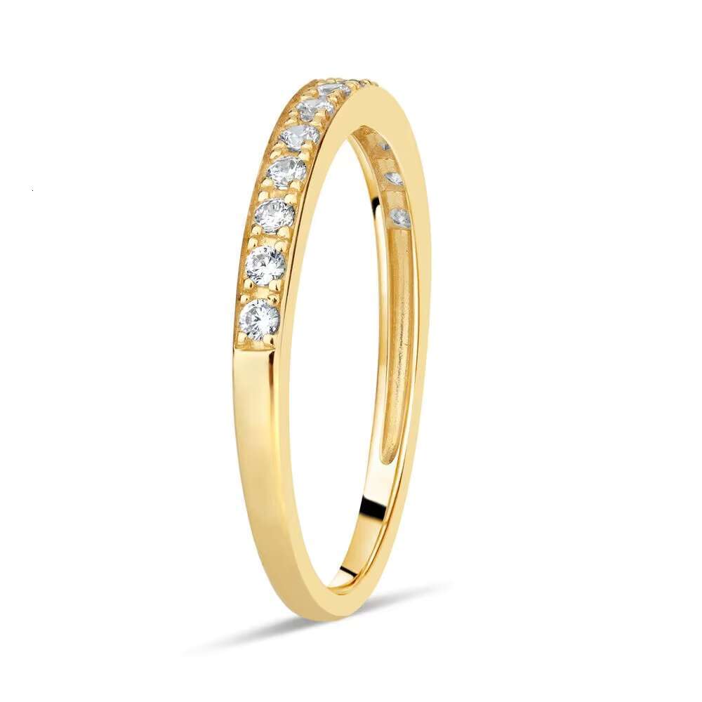 Dainty Jewelry Moissanite Eternity Ring S925 Silver Gold Plated Wedding Fashion Engagement Rings for Women
