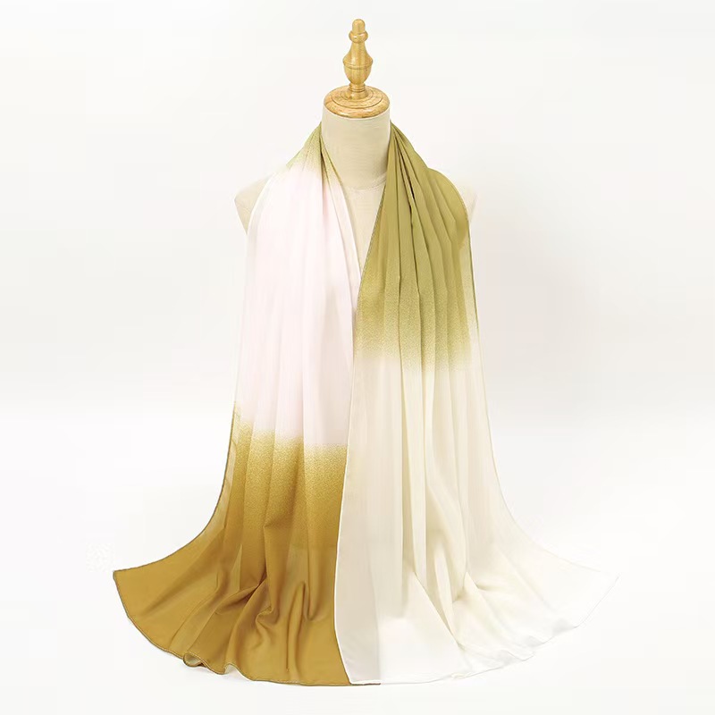 T969 new pure color all-match dance gradient chiffon silk scarf summer thin decoration travel sunscreen shawl scarf