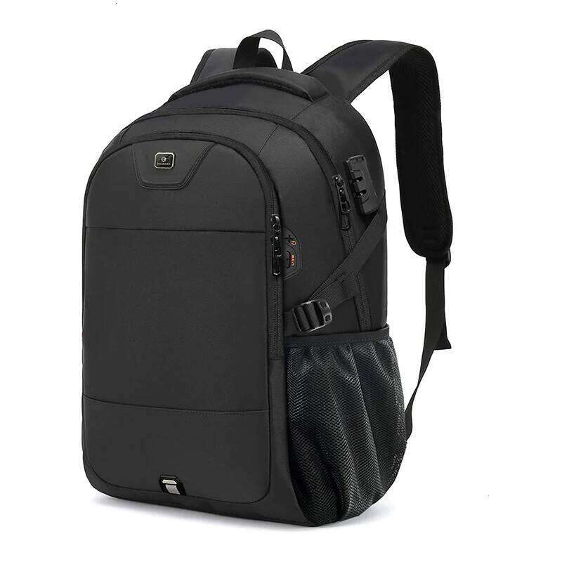 Backpack For Men Women, Fashionable Black, Large Capacity, Anti-Theft, Waterproof, And Durable Laptop Bag, USB Charging Port