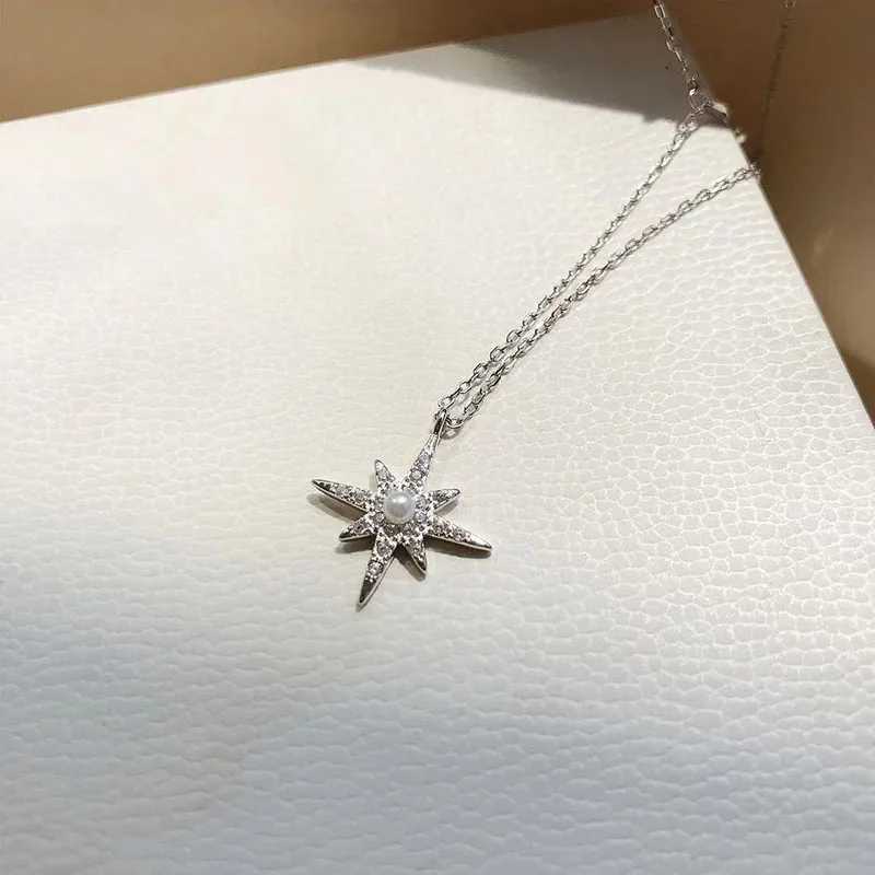 Hot Sale 925 Sterling Silver Star Double Layer Necklace Charm Moon Pendant Choker For Women Birthday Gift Beautiful Accessories Z250614