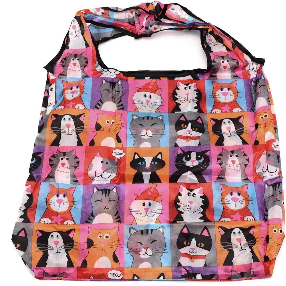 Reusable Shopping Bag Nylon Foldable Grocery Bag Creative Eco-Friendly Tote Bag Lightweight and Durable 250610