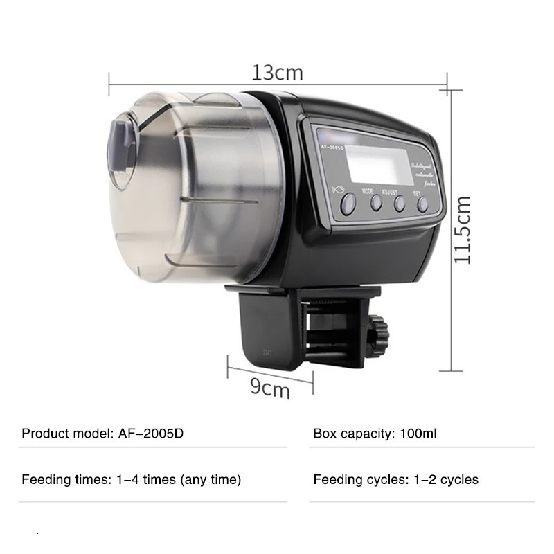Digital Automatic Auto Tank Pond Fish Food Feeder with Aquarium Fishes Feeding Timer Auto Manual Pet Feeder Lcd Feeding Machine 250613