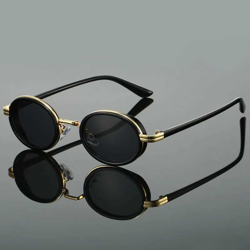 KAMMPT Vintage Punk Sunglasses 2024 New Fashion Oval Metal Gradient Sun Glasses Ins Trendy Luxury Brand Design Stylish Shades Z250614
