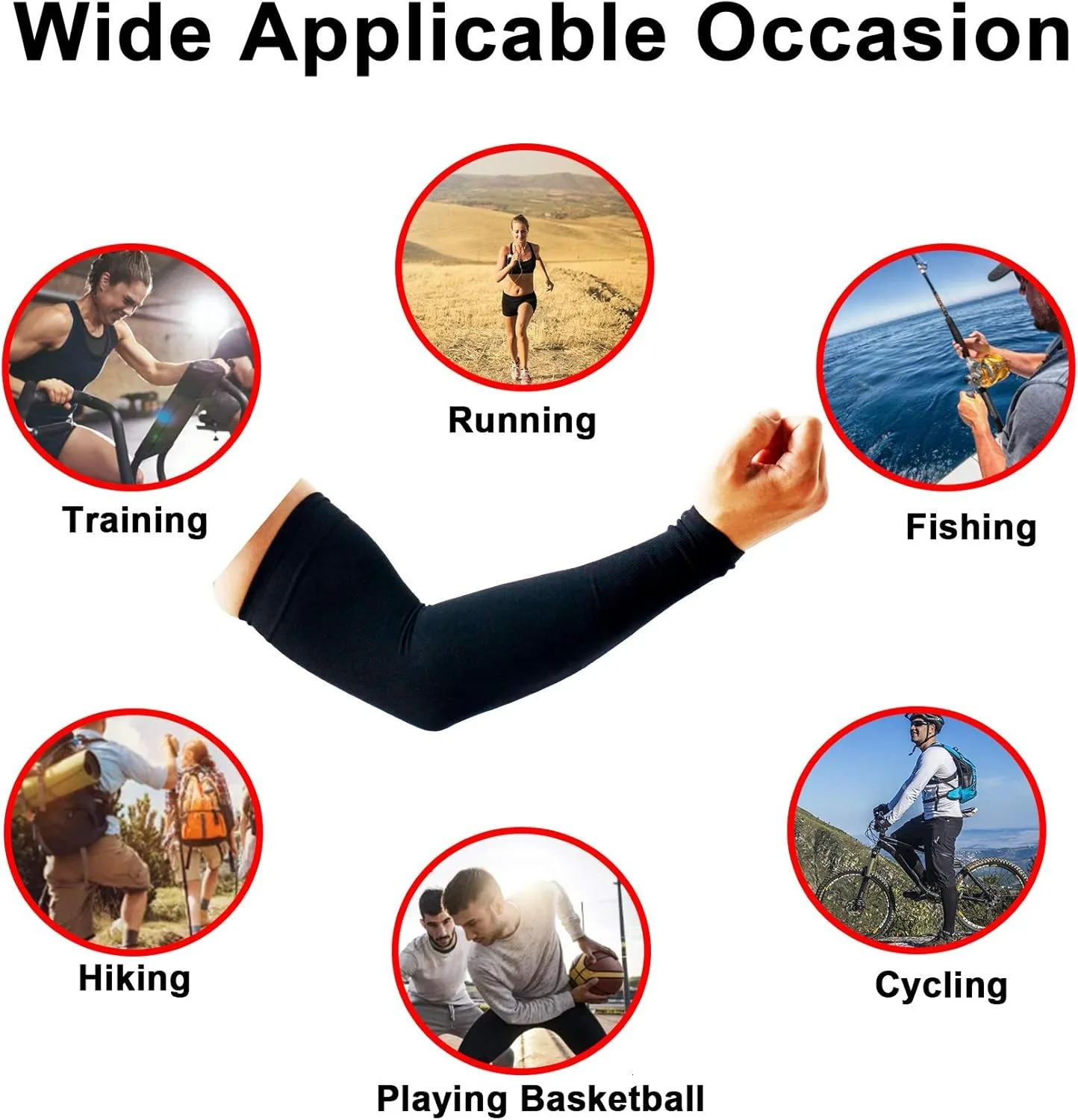 2 Pairs UV Protection Cooling Arm Sleeves for Men and Women UPF 50 Sun Sleeve 250610