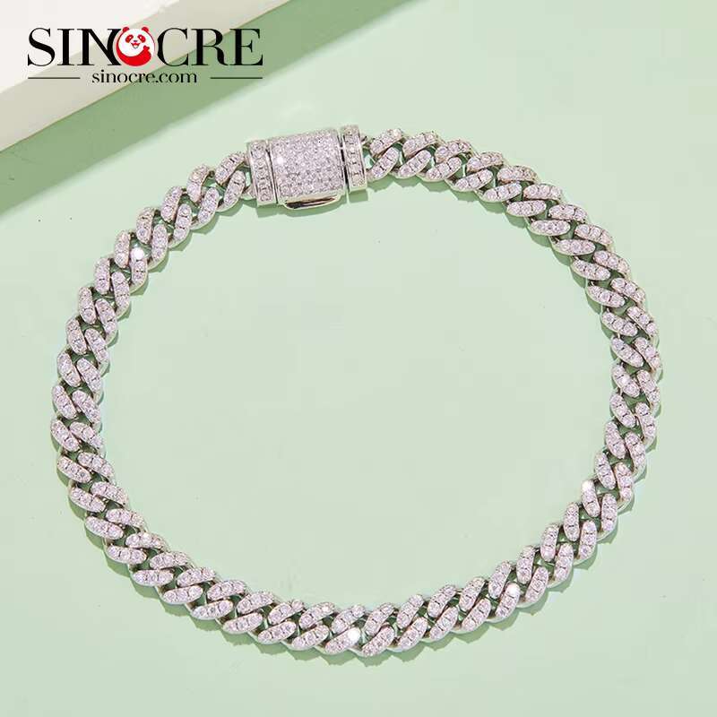 Hot Sale Cuban Link Chain 8mm Moissanite Cuban Bracelet Miami Cuban Bracelet Vvs Moissanite