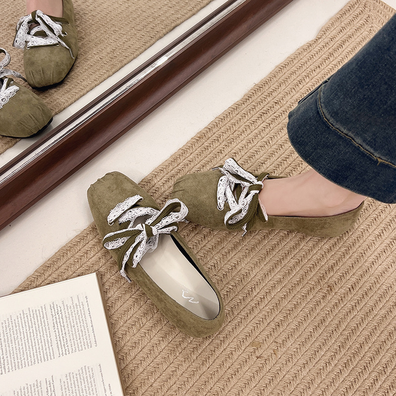 Ddmyoutdoor Korean Style Shallow Mouth Ballet Flats Women S Soft Sole Early Spring French Mary Jane Shoes With Hidden Wedge Outdoor Shoes