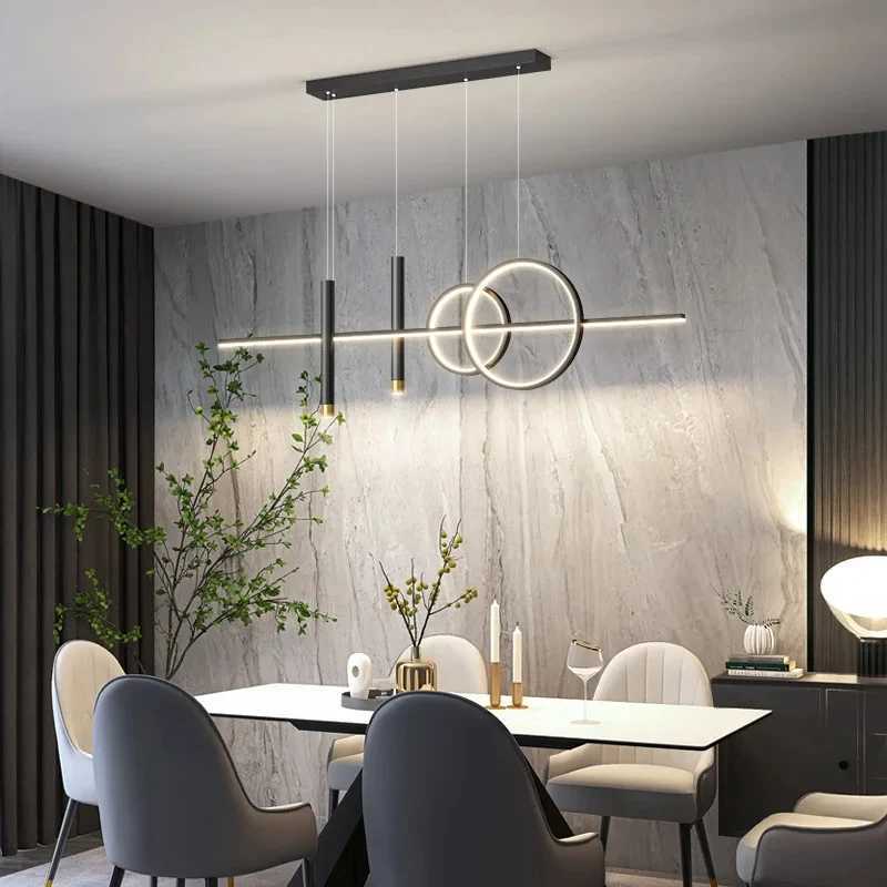 Modern Dining Room Pendant Lamp Nordic LED Ceiling Chandelier Light Luxury Minimalist Restaurant Tables Bar Counter Hanging Lamp XJ2500613