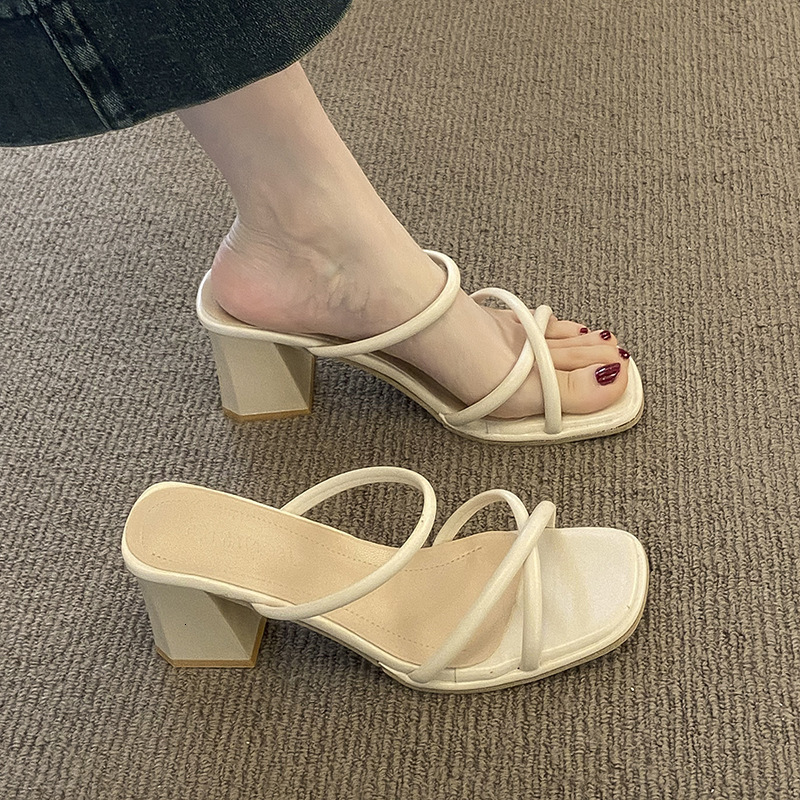 Ddmyoutdoor Ddmyoutdoor Women S Slippers For Outdoor Wear New Style Summer Niche High End Sense Versatile With Skirts Chunky Heel Sandals Shoes Outdoo