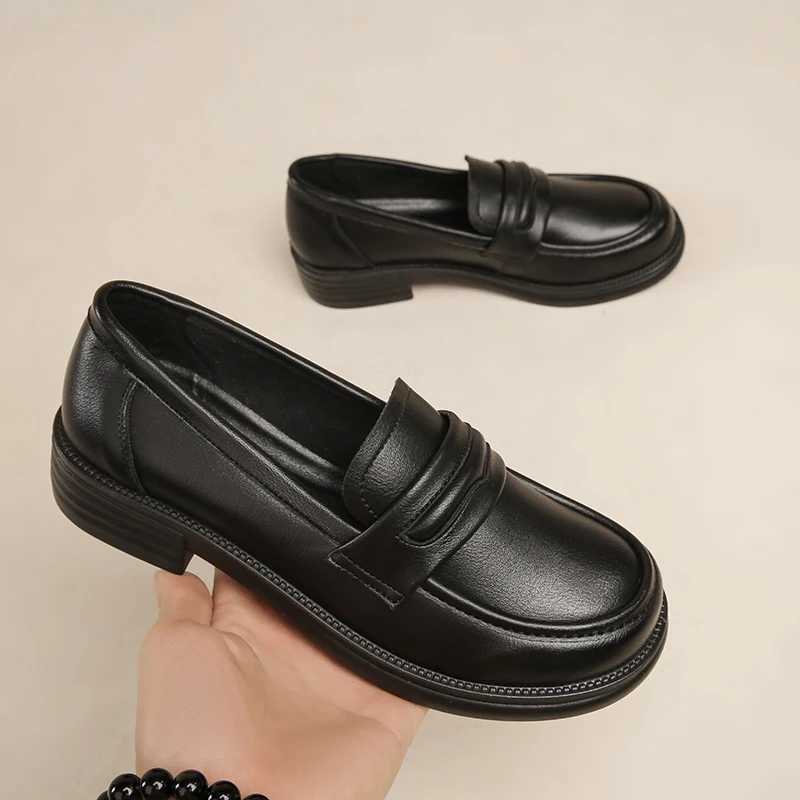 Womens Casual Loafers Slip Leather Shoes Lightweight Walking Shoes Classic Penny Loafer Flats Boat Shoes XJ250614