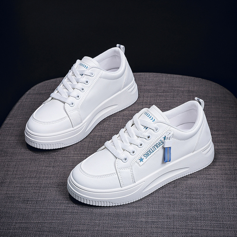 Ddmysports White Sneakers Summer New Ins Korean Versatile College Style Casual Thick Sole Sports Board Shoes For Women Trendy Outdoor Shoes