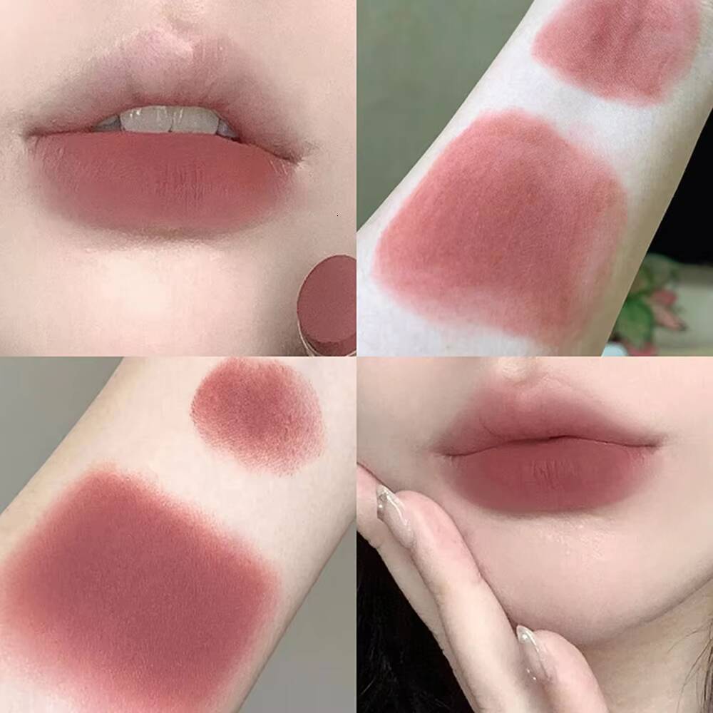 Retro Rose Lipstick Matte Moisturizing Waterproof Sexy Red Tint Pigmnet Fog Mud Lip Balm Slim Tube Beauty Lips Cosmetic happy