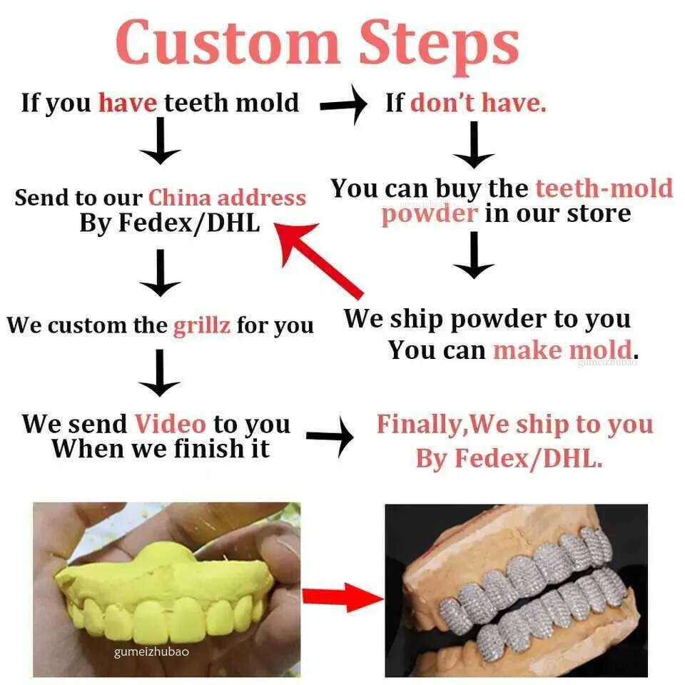 Exclusive customization Moissanite Teeth Grillz iced out Hop Sier decorative braces Real Dia Bling Tooth Grills For Men