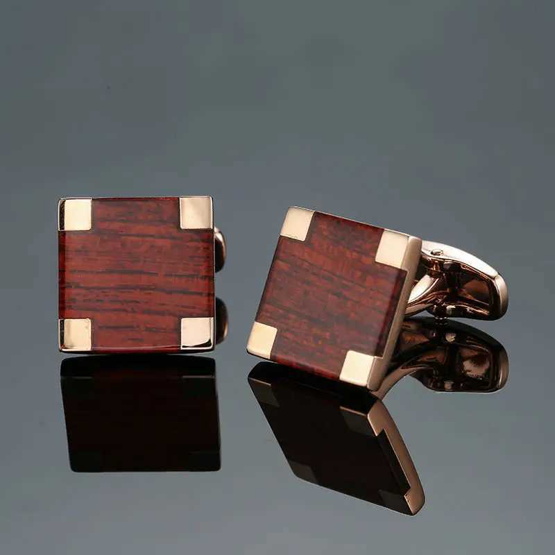 DY New luxury jewelry brand of high-grade mahogany carbon fiber retro pattern Cufflinks mens shirts Cufflinks XJ250614