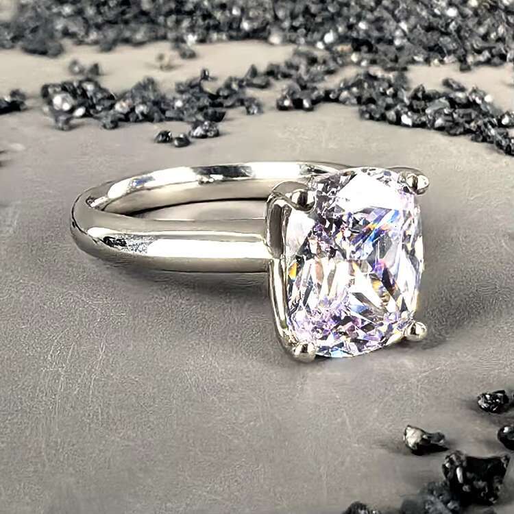 2023 Wholesale 925 Sterling Silver Engagement Wedding Ring Simple Classic Rhodium Plated Moissanite for Women Great Gift Idea