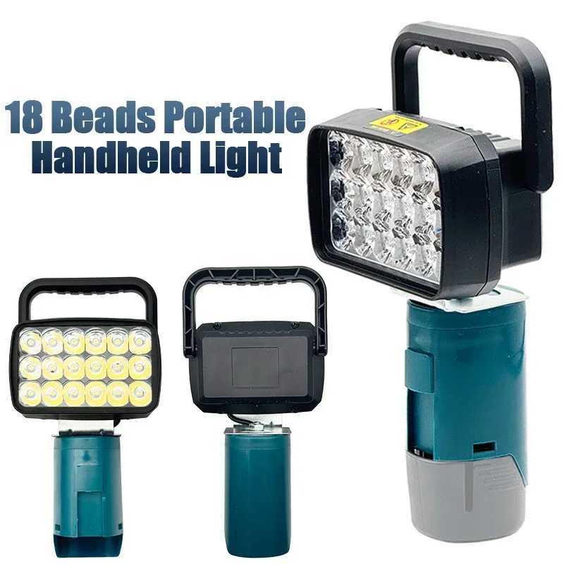 BAT412 Portable Lantern Handheld Outdoor Camping Lamp 18 LED Work Lights Spotlights for Bosch 10.8V 12V Lithium Battery BAT411 W250613