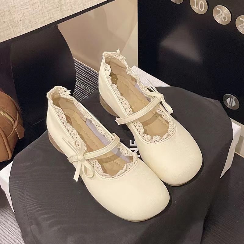 Ddmysports French Style Mary Jane Spring And Autumn New Gentle Temperament Match With Skirts Chunky Heel Shallow Mouth Single Women S Shoes Outdoor Sh