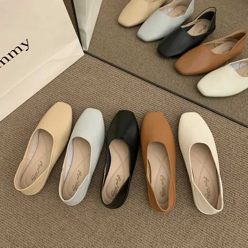 Womens Slip Leather Loafers Spring Autumn Ballet Shoes Ladies Casual Round Toe Cute Flats Nurse Shoes Sneakers XJ250614