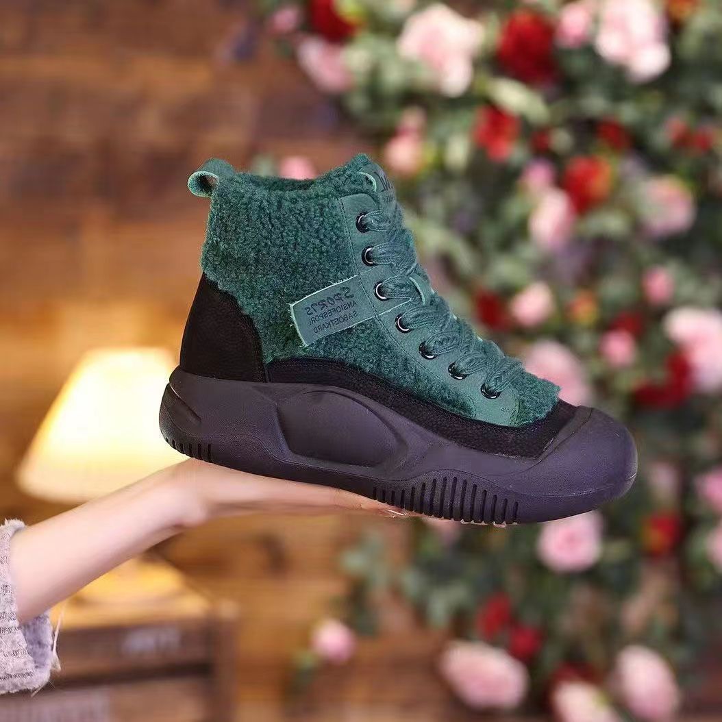 Ddmysports Women S Snow With Fleece Thickened Cotton Shoes Stylish Martin Boots For Autumn And Winter Outdoor Shoes