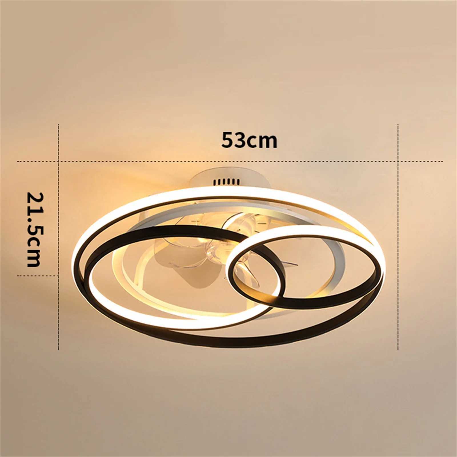 Ceiling Fan with Light and Remote Control Modern LED Semi Flush Mount Ceiling Light Silent Fan Ceiling Lamp for Living Room XJ2500613