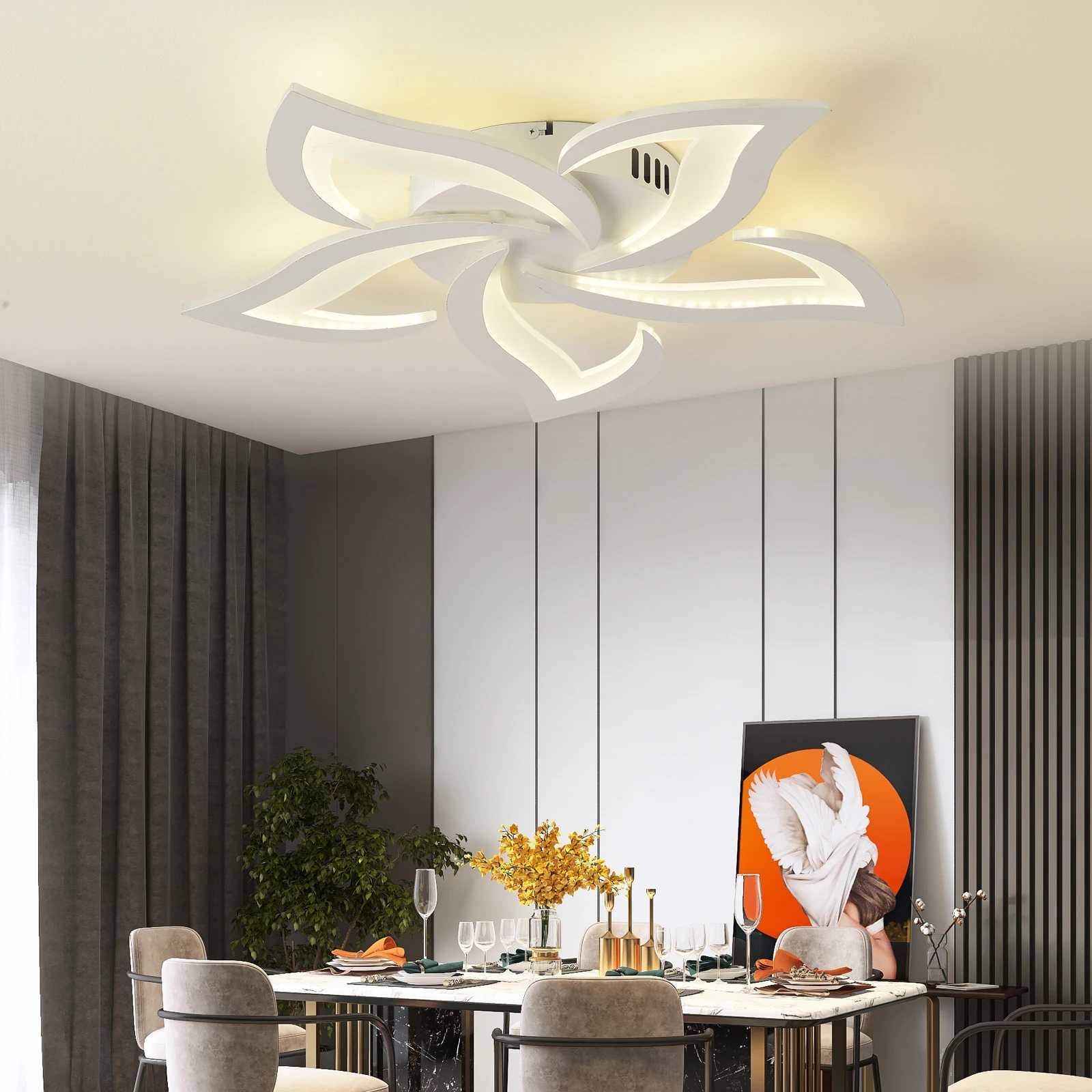 LED Ceiling Light Modern Black/White Acrylic Decor Lamp Bedroom Living Room Study Indoor Home Creativity Decorative XJ2500613