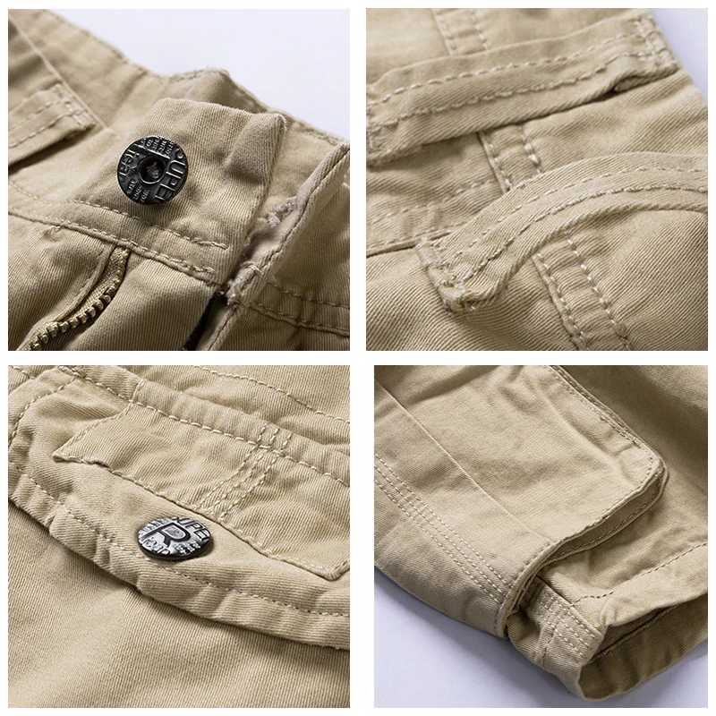 Mens 2025 Summer New Cotton Military Shorts Men Fashion Multi Pocket Casual Short Pants Men Outdoor Tactical Cargo Shorts Men W250614