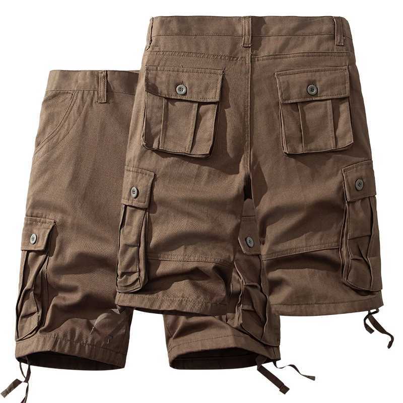 Mens Cotton Shorts Cargo Knee Pants Tactical Casual Sports Shorts Man Hiking Fishing Y2K Clothing W250614