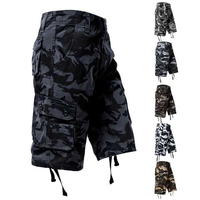 Mens Camouflage Shorts 2025 Summer New Casual Loose Camouflage Outdoor Sports Shorts Side Pockets Cotton Breathable Shorts W250614