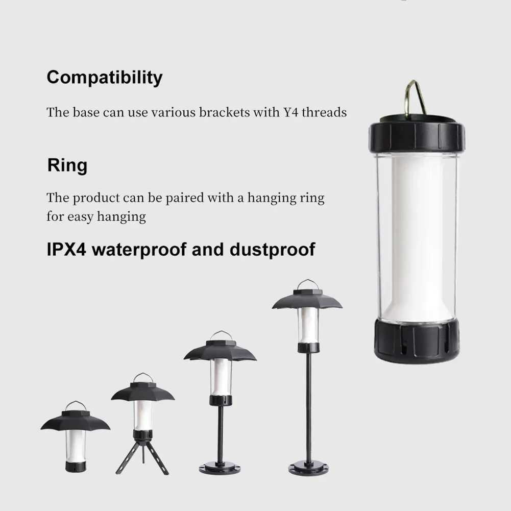 3000mAh Flashlight IPX4 Waterproof 200LM Portable Atmosphere Light Tripod Lampshade Hook Camping Lantern Accessories W250613