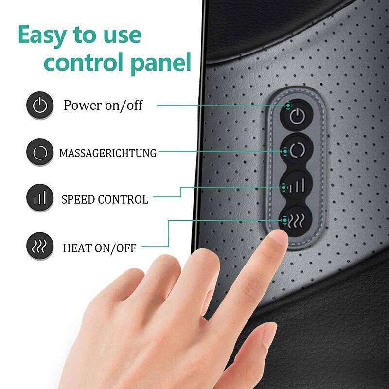 Shiatsu And Shoulder Heated Back Massager U Shape Deep Kneading Electric Massage Pillow For Neck Waist Leg Body