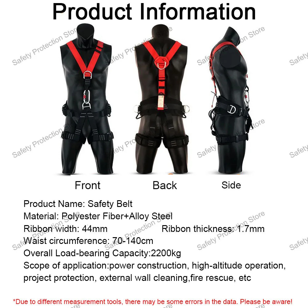 High Altitude Work Safety Belt Full Body Fivepoint Harness Outdoor Rock Climbing Training Construction Protect Equipment 250611
