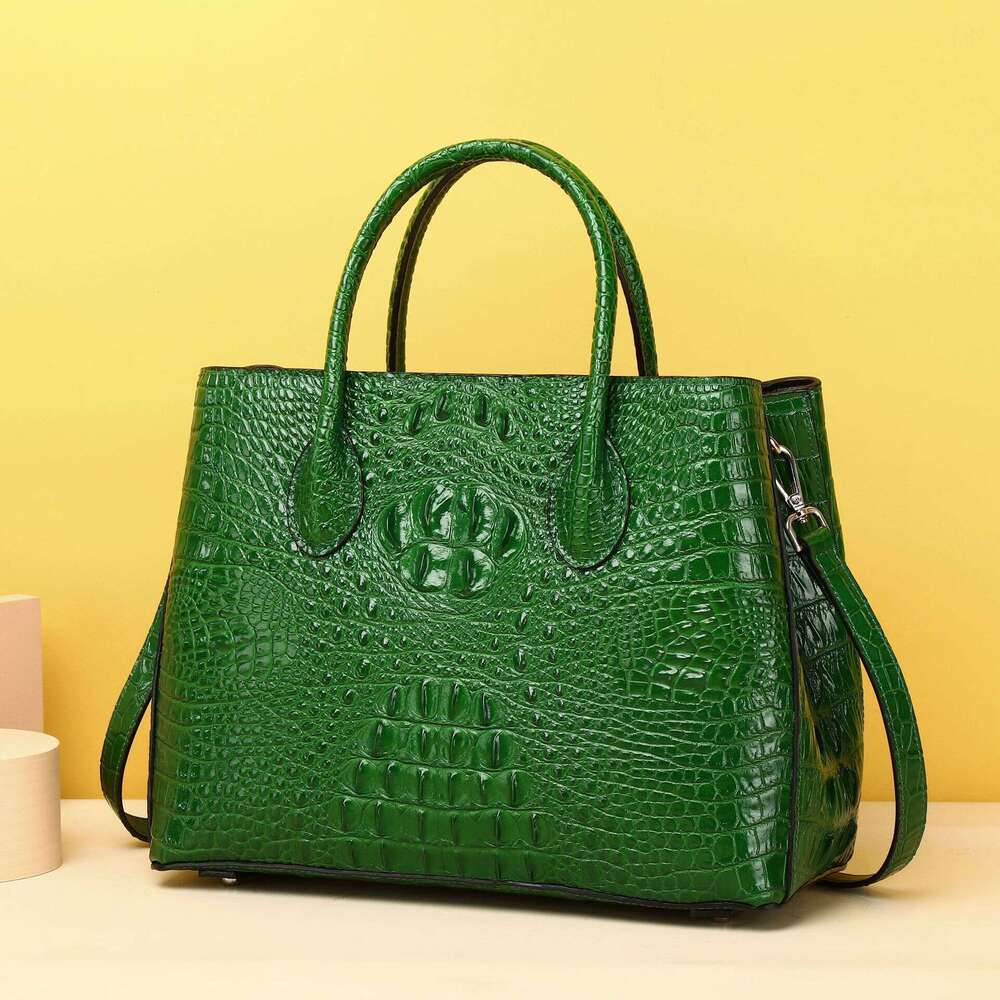 Bone Crocodile Garden Pattern Handbag Single Shoulder Crossbody Women's Classic High-end Noblewoman Bag