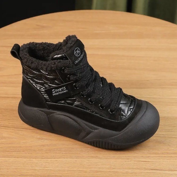 Ddmysports Martin Short Boots Winter Fleece Lined Warm New Lamb Wool High Top Cotton Shoes For Women Outdoor Shoes