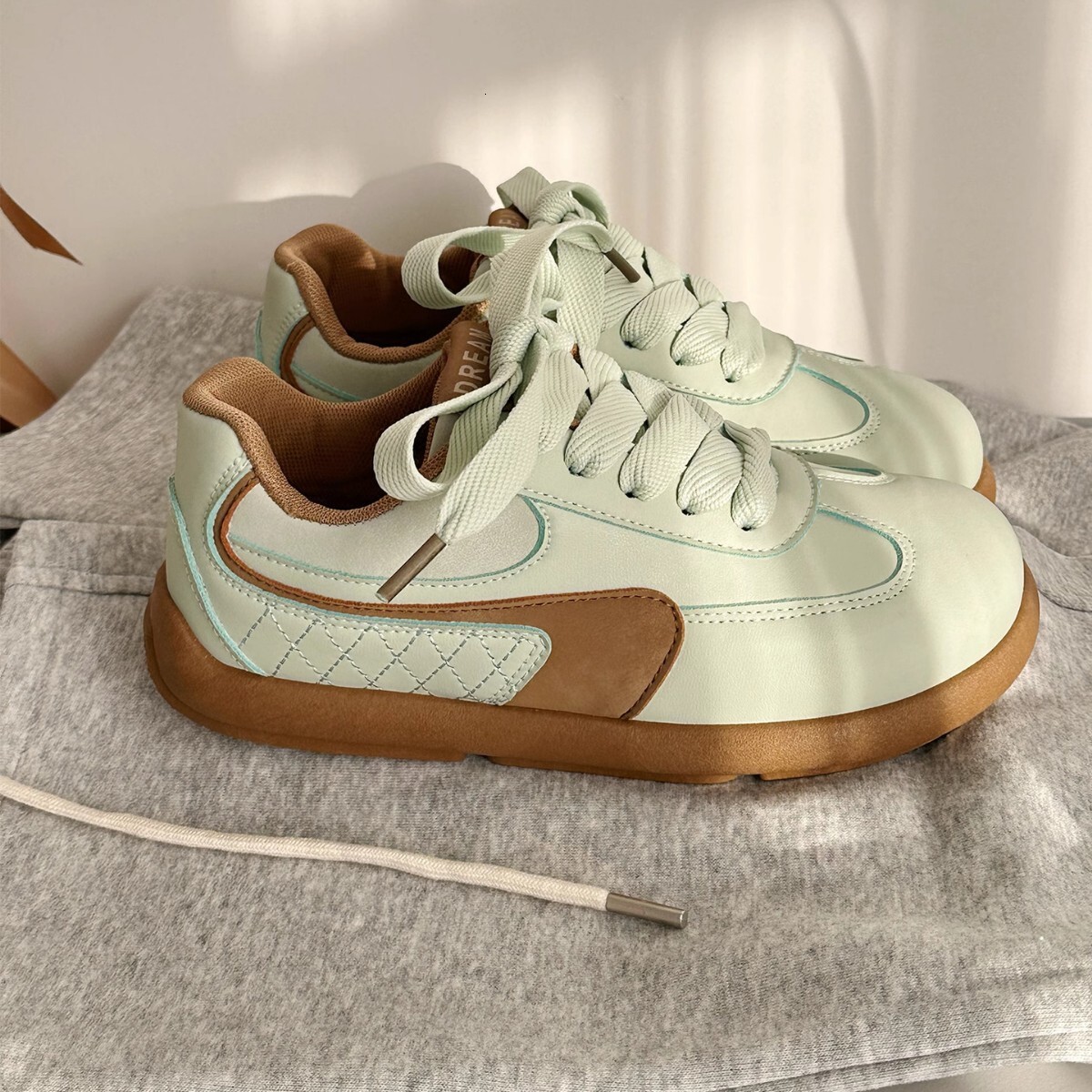 Ddmysports Spring Thick Soled German Training For Women New Versatile Lightweight Sports Casual Sneakers College Style Agan Shoes Outdoor Shoes