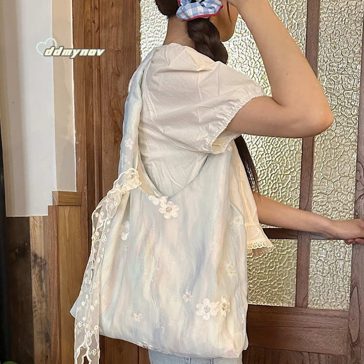 4692 Chinese Style Embroidered Artistic Fresh Fairy Canvas Single Shoulder Handbag Commuter Large Capacity Vest Bag ddmynov