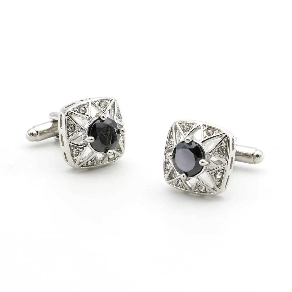 Mens Crystal Cufflinks Red Color Quality Brass Material Crystal Round Business Design Cufflinks Wholesale Retail XJ250614