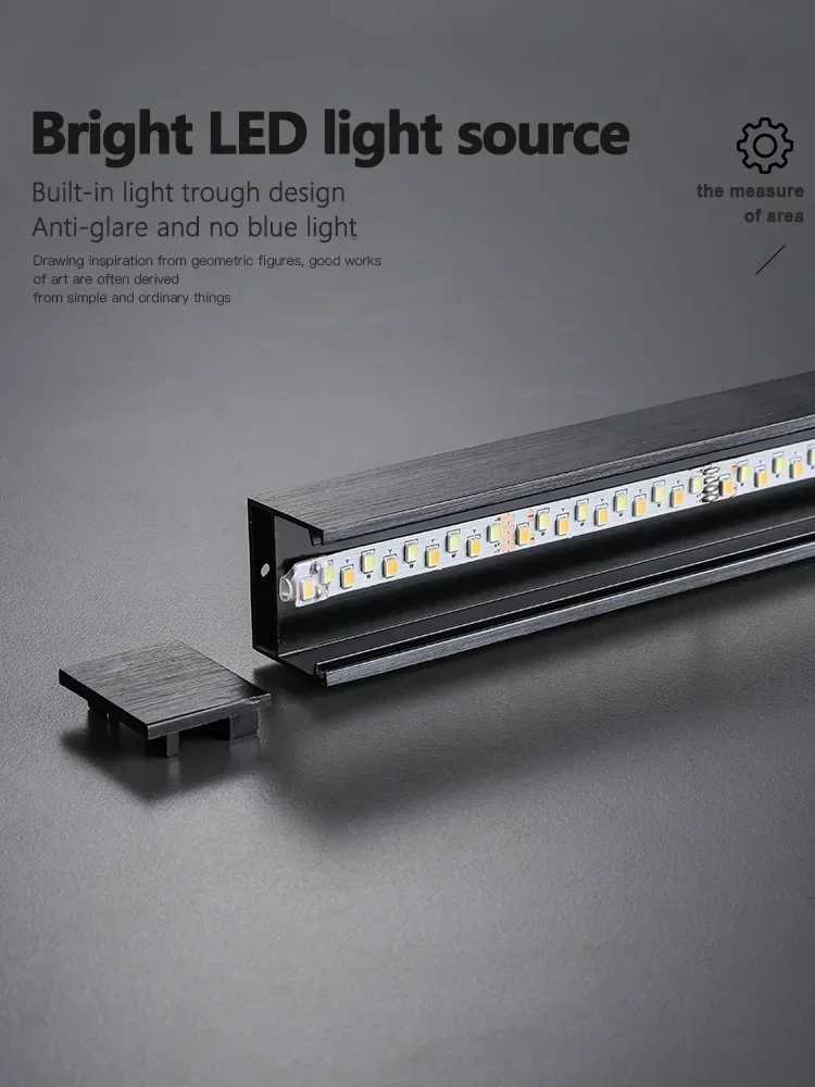 Nordic Minimalist Creative LED Ceiling Lamp Strip Lights Black Chandelier Square Bedroom Lamps Living Room Lamp LED Ceiling LampXJ2500613