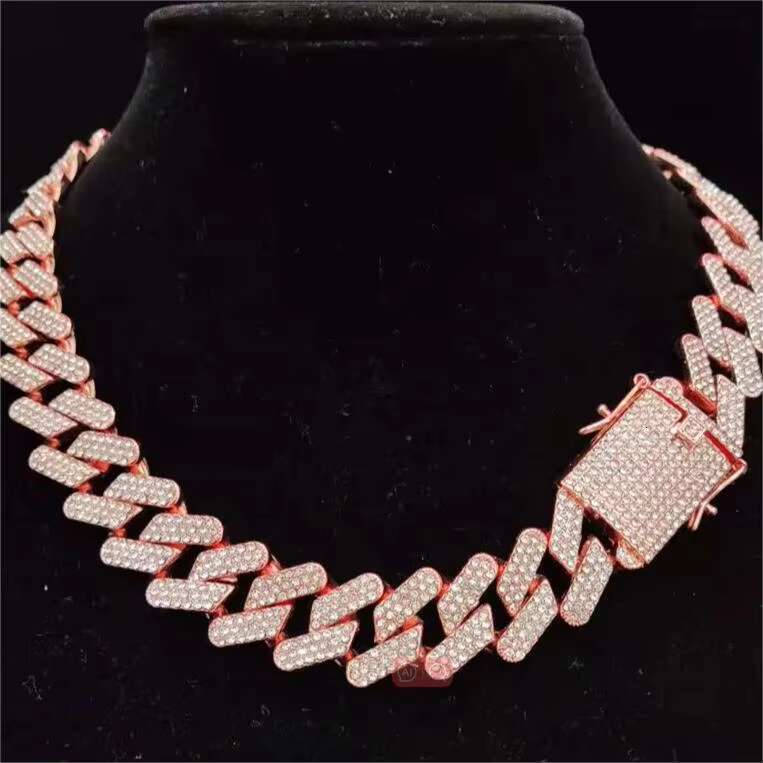 Hip Hop Cuban Link Chain Vvs Iced Out Moissanite 925 Sterling Silver Custom Moissanite Cuban Chain