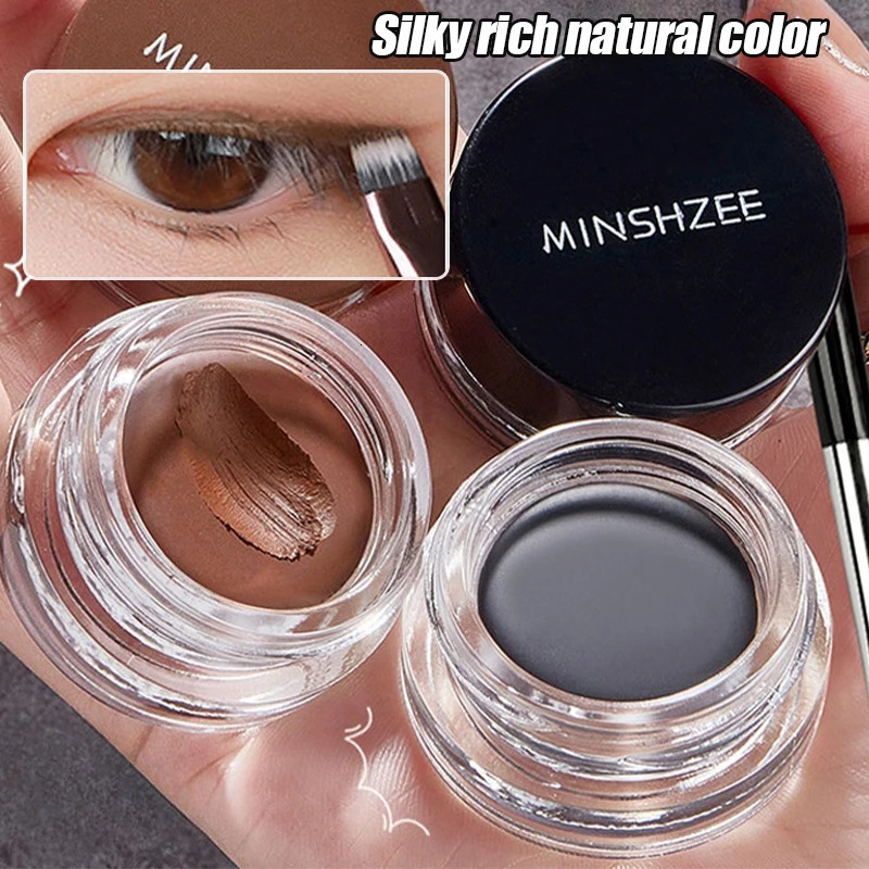 Black Brown Eyeliner Cream Waterproof Beauty Cosmetics Long Lasting Eyeliner Gel Eyeshadow Makeup Tools with Brush Set Eye Liner 250614