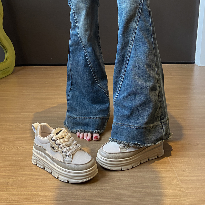 Ddmysports Thick Soled White Sneakers For Women Spring New Ins Style Female Students Casual Sports Versatile Board Shoes Street Shooting Cy Outdoor Sh