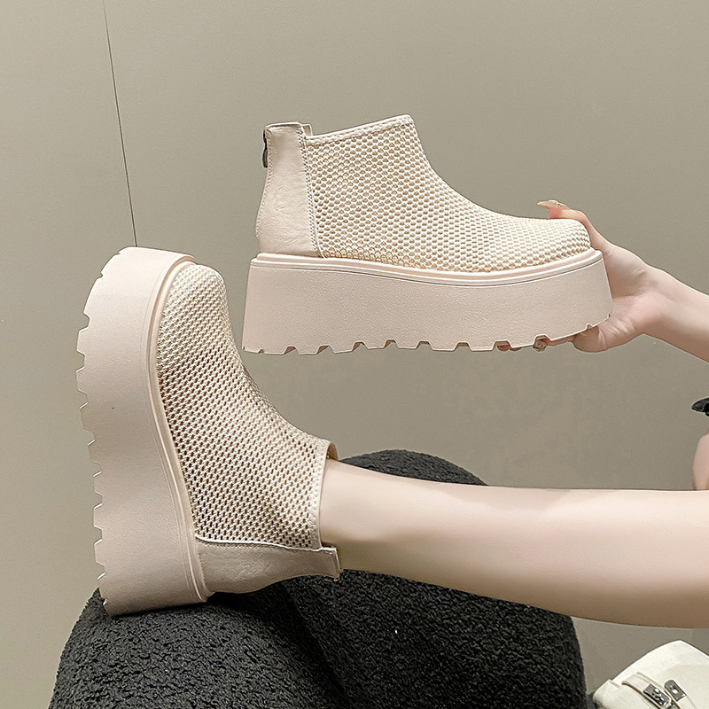 Ddmyoutdoor High Top New Summer Thick Soled Height Increasing Platform Shoes For Petite Women Mesh Breathable Outdoor Sandals Outdoor Shoes