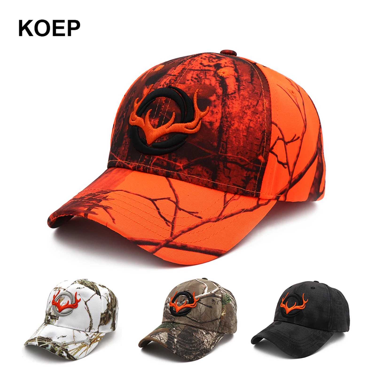 KOEP New Camo Baseball Cap Fishing Caps Men Outdoor Hunting Camouflage Jungle Hat 3D Deer Head Hiking Casquette Hats W250614