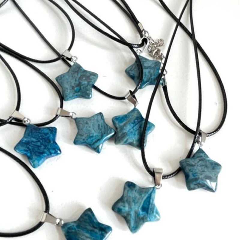 Pentagram Star Crystal Pendant Necklace Sacred Healing Gemstone Natural Stone Pendant for Women Girls Necklace Crystal Healing Z250614