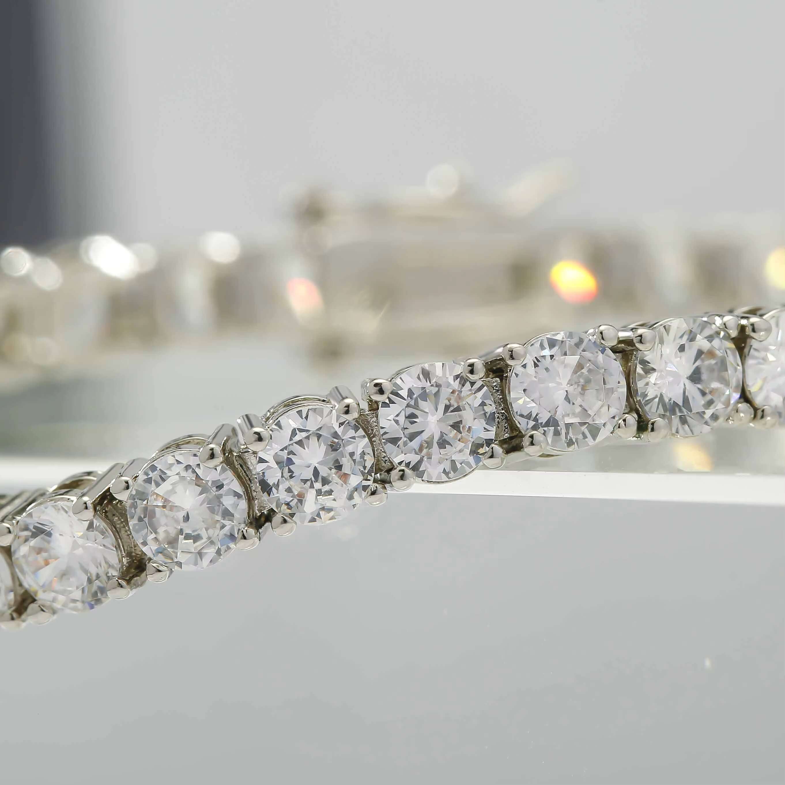 3mm Moissanite Diamond Tennis Bracelet Custom Made Brass Bracelet Silver Plated Zirconia Chain