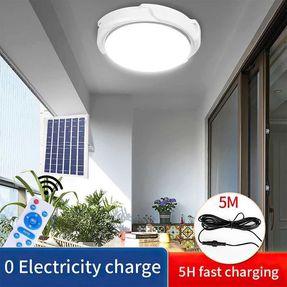 LED Solar Ceiling Lights With Remote Control Brightness Dimmable Ceiling lamp For Corridor Garden Outdoor Ceiling light Lighting XJ2500613