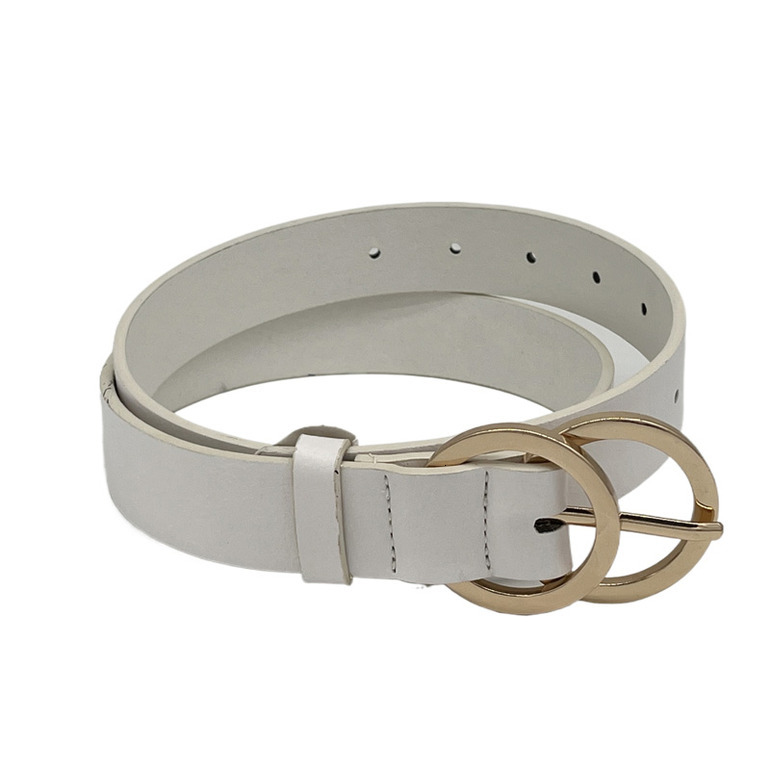 Explosion models round pinhole thin belt women's jeans casual pants senior sense of external versatile decorative PU belt hot-sale