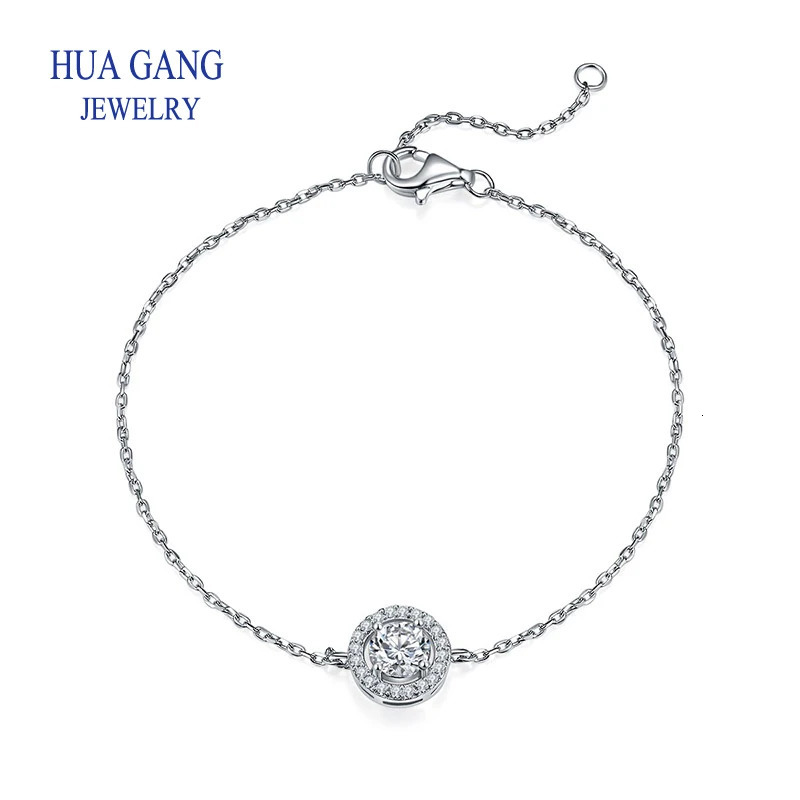 925 Silver Pass Diamond Test Past 0.5ct Excellent Cut D Color VVS1 Wedding Chain Bracelet for Girls Classic Jewelry 250610